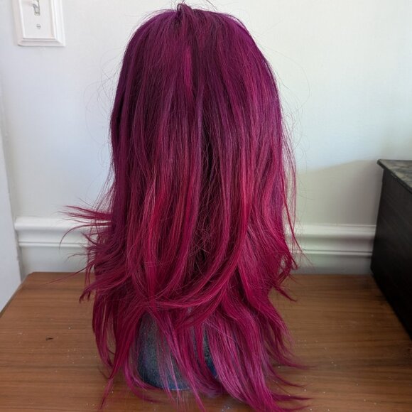 Purple Magenta Ombre FULL LACE Wig Human Hair High Quality 14" - Picture 3 of 7